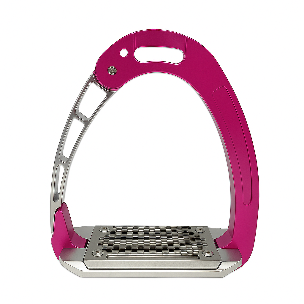 Equisafety Caballus Safety Stirrups - Single Arm Action & 5 degree inclination - Hi Vis Yellow