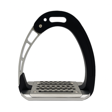 Equisafety Caballus Safety Stirrups - Single Arm Action & 5 degree inclination - Black