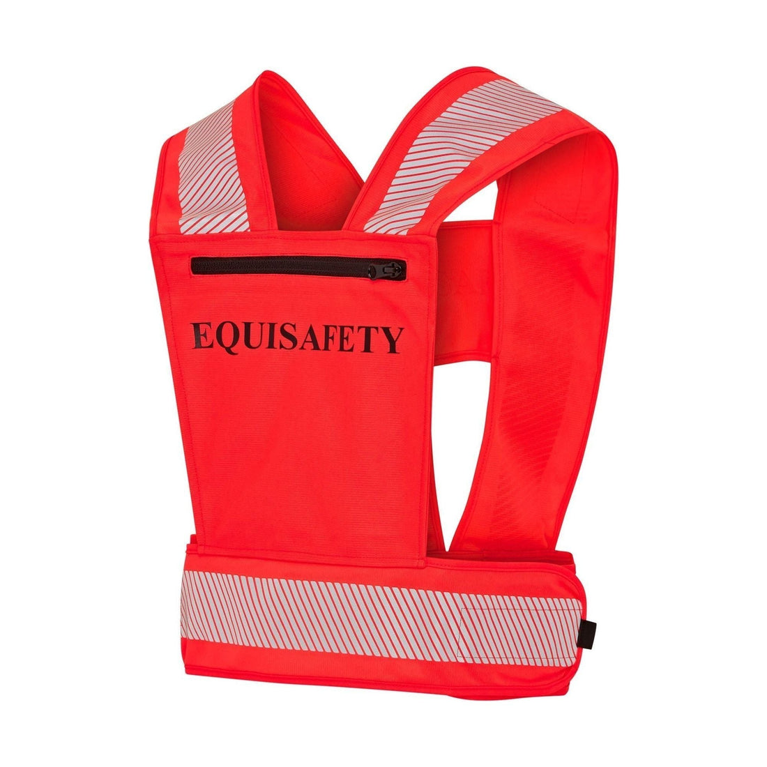 Adjustable Reflective Harness with pocket - RED - Equisafety