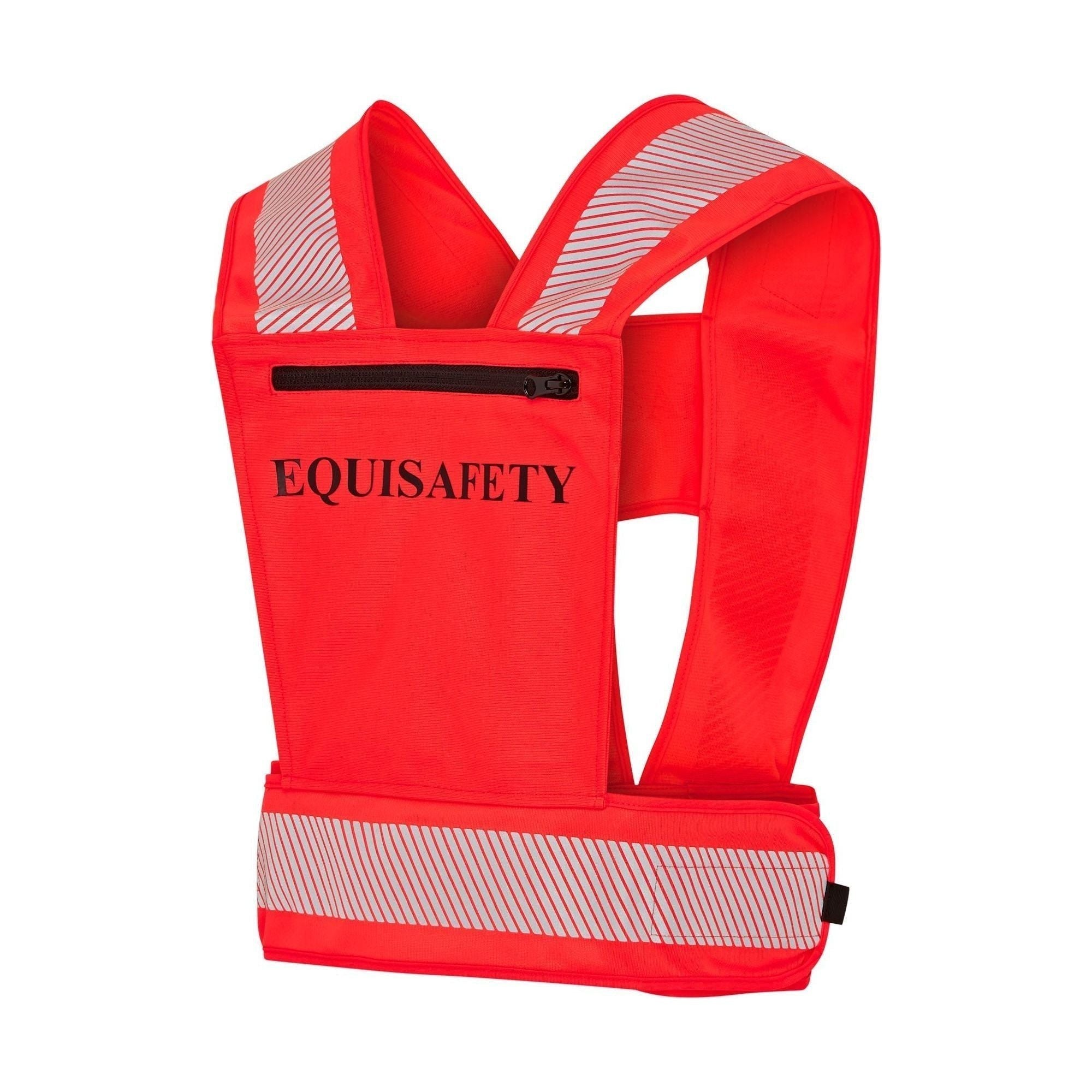 Adjustable Reflective Harness with pocket - RED - Equisafety