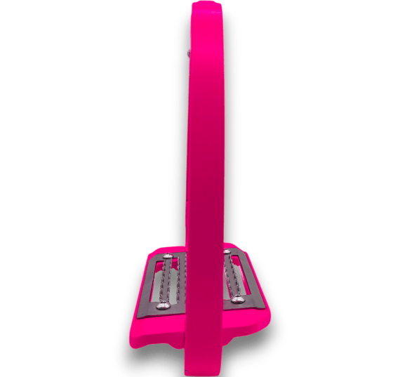 Equisafety Caballus Safety Stirrups with Double Arm Action - Hi Vis Pink - Equisafety