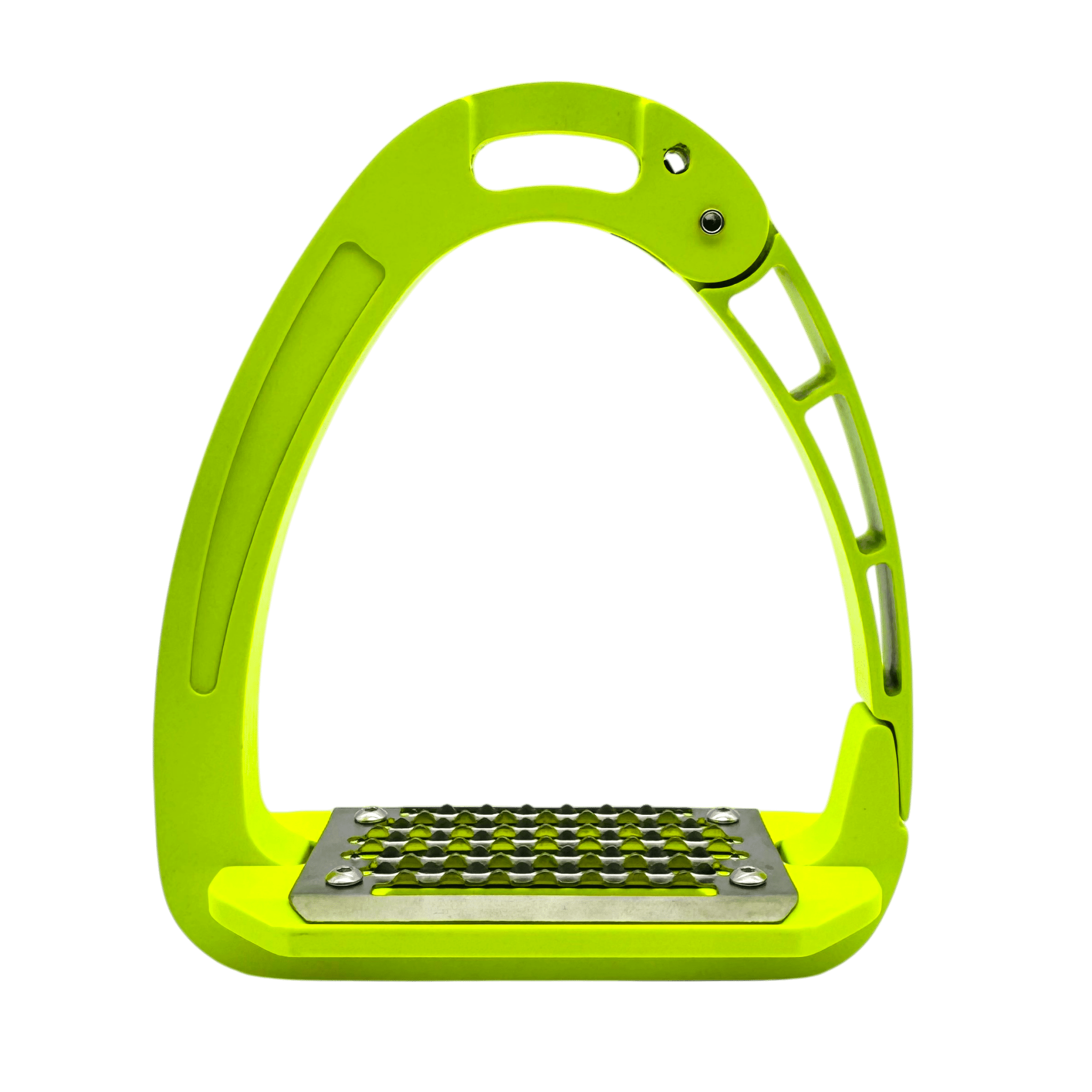 Equisafety Caballus Safety Stirrups with Single Arm Action - HI - VIS YELLOW - Equisafety