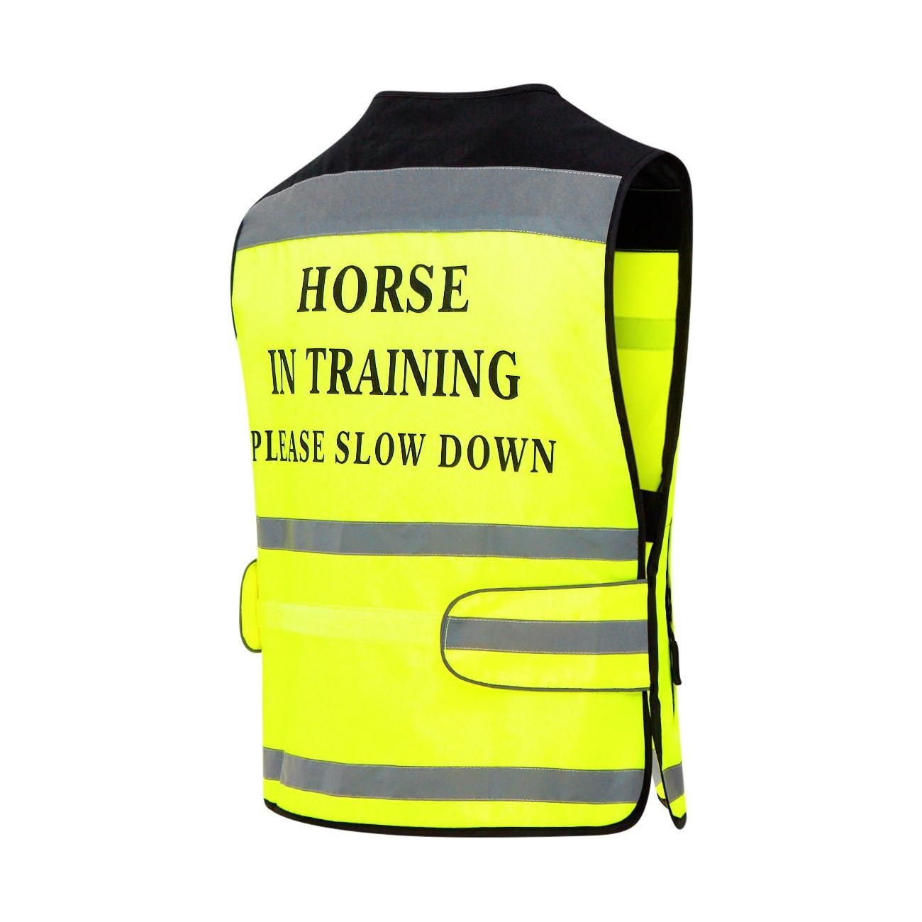 Equisafety Reflective Hi Vis Waistcoat Yellow - HORSE IN TRAINING - Equisafety