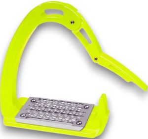 Equisafety Caballus Safety Stirrups - Double Arm Action & 5 degree inclination - Hi Vis Yellow